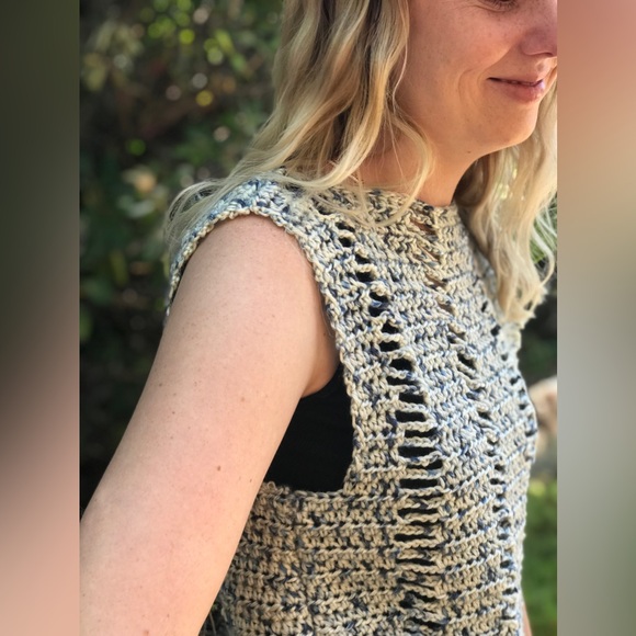 NWT Off The Chain Crochet Tank, Size Medium, Summer Crochet Top, Hand Crocheted - Picture 10 of 10